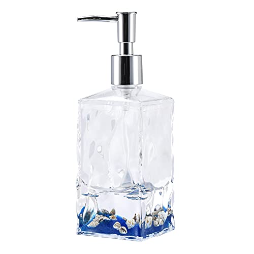 Locco Decor 4 Piece Acrylic Liquid 3D Floating Motion Bathroom Vanity Accessory Set Oceam Theme Shell Toothbrush Holder, Tumbler, Soap Dispenser, Soap Dish - size: 4-piece, style: Shell