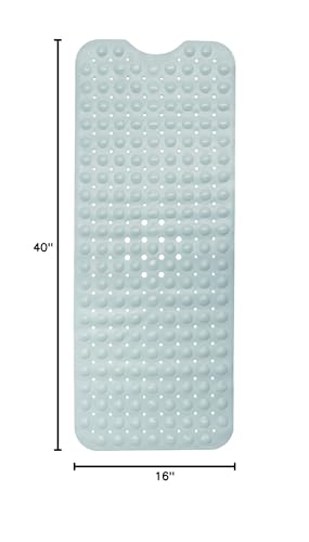 ENKOSI Bath Mat - Large Non Slip Bathtub & Shower Mat - Extra Long 40 x 16 Inch Bathroom Mats for Tub Nonslip Anti Slip Bathmats (40x16 Mint Green 1-Pack) - color: Mint Green
