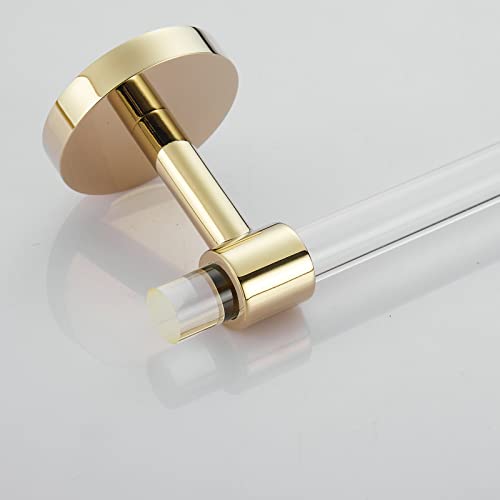 Acrylic Gold Towel Bar Towel Rack 16 inch for Bathroom,Wall Mounted Towel Holder Towel Hanger Modern SHUNLI - size: 1-Piece (40cm Towel Bar)