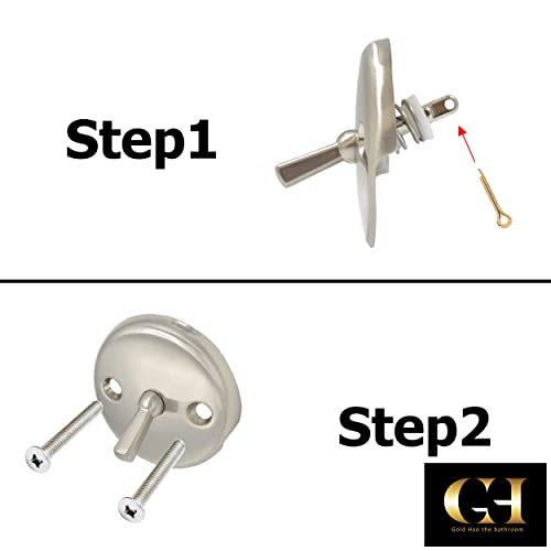 Bath Tub Waste Overflow Drain Trip Lever Face Plate for Bathtub with Matching Screws for Faceplate (Brushed Nickel) - color: Brushed Nickel