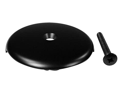 Westbrass A931K-62 Universal 1-3/8" Fine Thread Tip-Toe Bathtub Drain Plug Trim Set with One-Hole Overflow Faceplate and 1-1/2" Adapter Bushing, Matte Black - color: Brass