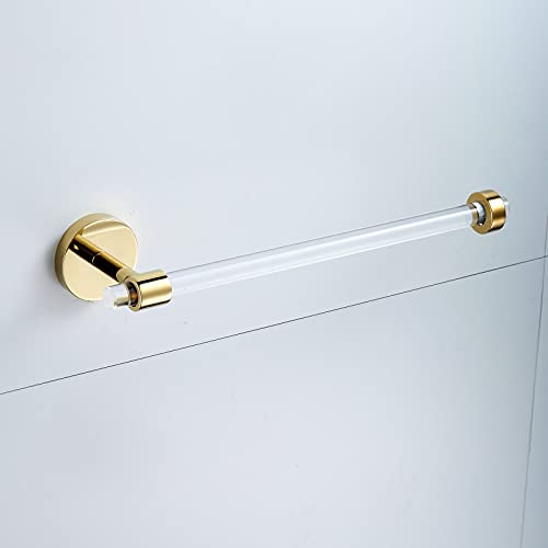 Gold Bathroom Hardware Accessories Set - Acrylic Hand Towel Holder Toilet Paper Holder Towel Hook - Wall Mounted Bath Towel Bar Set 3 Pieces SHUNLI - size: 3-Piece