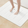 Yolife Stone Bath Mat Large, 32" x 20" Diatomaceous Earth Bath Mat for Bathroom, Super Absorbent Quick Drying Bathroom Stone Mat, Non-Slip Diatomite Shower Mat, Easy to Clean (White Grey) - color: White Grey