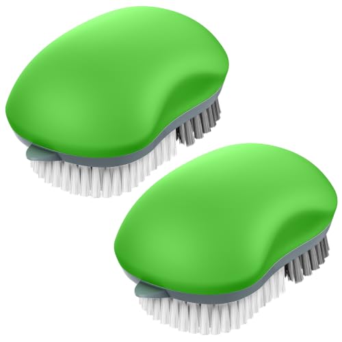 MR.SIGA Fruit and Vegetable Cleaning Brush with Non Slip Comfortable Grip, Pack of 2, Green - color: Green