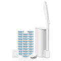 Disposable Toilet Brush and Holder Set with 30 Refills, Wall-Mounted Toilet Brush, Toilet Cleaning System-1 Toilet Bowl Wand, 1 Caddy&30 Prefilled Cleaning Solution Refills for Deep Scrub Toilet.