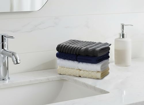 COTTON CRAFT 24 Pack Washcloths – 100% Cotton - 12x12 Inch Face Towels – Soft Absorbent - Multi-Color Assorted Wash Cloths for Bath Face Hand Gym Spa Travel - color: Multicolor - Washcloth