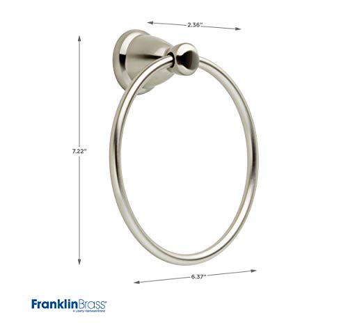 Franklin Brass 5-Piece Satin Nickel Bathroom Set (2) Towel Racks, Ring, Toilet Paper Holder, Hook | Kinla Bath Accessories - color: Satin Nickel, style: 5-Piece Bath Accessory Set
