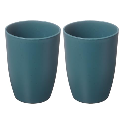 uxcell 2 Pcs Simple Toothbrush Cup, 3 x 3 x 4.1 Inch Bathroom Tumbler Reusable Plastic Cup Set for Storing Toothpaste Toothbrushes Combs Water Beverages, Dark Blue - color: Dark Blue