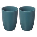 uxcell 2 Pcs Simple Toothbrush Cup, 3 x 3 x 4.1 Inch Bathroom Tumbler Reusable Plastic Cup Set for Storing Toothpaste Toothbrushes Combs Water Beverages, Dark Blue - color: Dark Blue