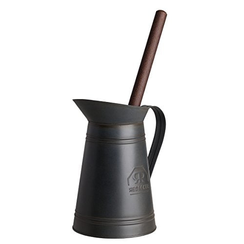 REDECKER Nylon Toilet Brush with Dark Coated Metal Holder, Oiled Thermowood Handle, Replaceable Head, Vintage Design, Made in Germany - color: Nylon Brush With Dark Coated Metal Holder