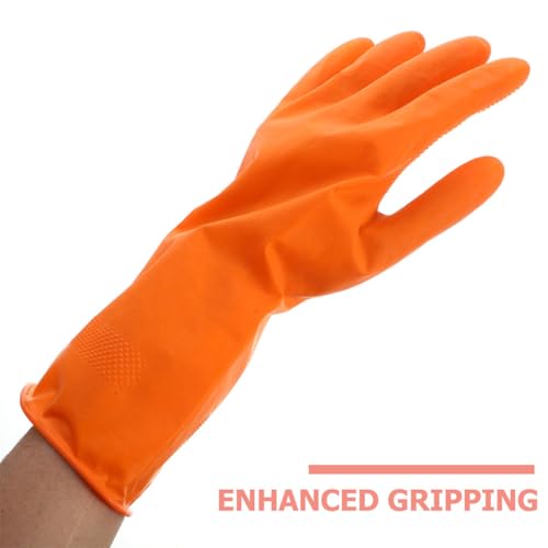 IMIKEYA 6pcs Rubber Dishwashing Gloves Set Large Size Waterproof Kitchen Cleaning Gloves Sturdy Reusable Household for Washing Dishes and Laundry
