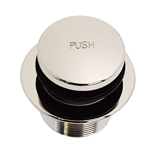Westbrass A931K-05 Universal 1-3/8" Fine Thread Tip-Toe Bathtub Drain Plug Trim Set with One-Hole Overflow Faceplate and 1-1/2" Adapter Bushing, Polished Nickel - color: Polished Nickel