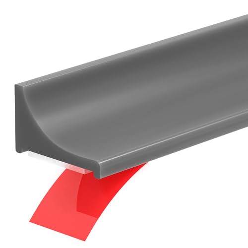 98Inch Shower Threshold Water Dam, Self-Adhesive Silicone Shower Barrier Water Stopper Shower Door Bottom Seal Strip Shower Splash Guard for Bathroom Kitchen Bathtub - color: Gray, style: 98 inch