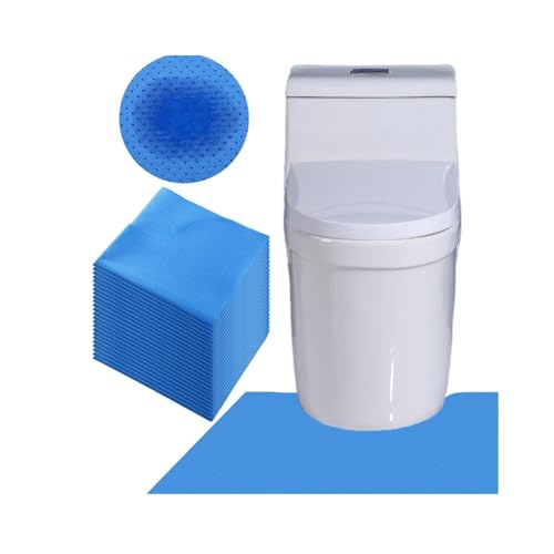 Blue Disposable Toilet Mats for Clean and Hygienic Bathroom,Upgraded Disposable Toilet Mat for Potty Training&Adults,Super Absorbent,Non-Slip,25 Pack U-Shape Pee Pads,24" x 22"