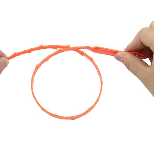3 Pack 20 Inch Drain Clog Remover Snakes Orange | Hair Cleaning Tool Effective Drain Snake Auger Tool for Sink, Shower, Bathtub, and Toilet - color: Orange