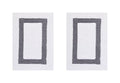 Better Trends 100% Cotton Hotel Collection Bath Mats Set, White & Gray Mats - Tufted, Reversible & Absorbent & Machine Washable 2 Piece Bathroom Rug Set, Shower & Sink Bath Rug - color: White & Gray, size: 2 Piece Set (17" x 24" | 17" x 24")