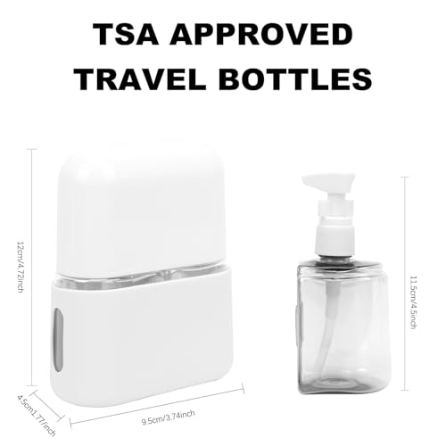 Skycase Travel Bottles - Leak Proof Refillable TSA Approved Travel Size Toiletries, 2 in 1 Liquid Bottles Containers with Labels and Funnel Airplane Accessories Kits for Lotion Liquid (Grey) - color: Gray, size: 2 in 1