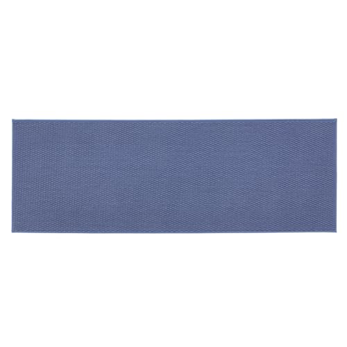 TYUU Bathroom Runner Rugs, Long Bath Mat Runner Washable Thin Quick Dry Low Pile Bathroom Runner Rugs Non Slip, Denim Blue 24"x70" - color: Denim Blue01, size: 2' X 5'10" (Runner)
