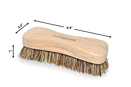 All-Natural Wooden Scrub Brush Set | Wooden Handle | Palmyra Bristle Brush for Cleaning | Eco Friendly Cleaning Products | Scrub Brush Set of 2