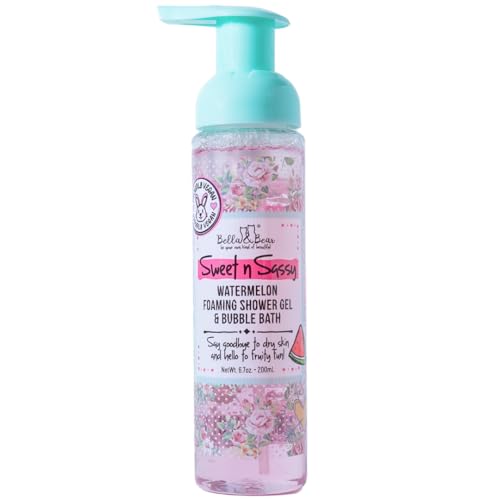 Bella & Bear Sweet 'n' Sassy Watermelon Mega Bath & Body Gift Set with Foaming Shower Gel & Bubble Bath, Bath Milk, Body Scrub & Lip Scrub and Lip Butter Great Gifts for Women