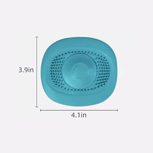 2-Pack Silicone Bathtub Stopper, Drain Plug with Hair Strainer for Kitchen & Bathroom (Blue) - color: Blue