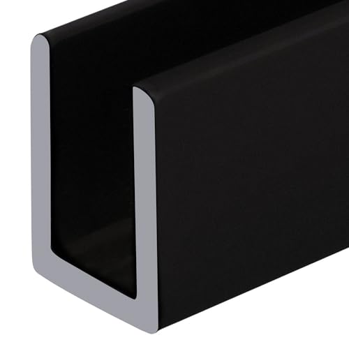 Brixwell SDCD380RB-CCP4 Oil Rubbed Bronze 3/8" Fixed Panel Shower Door Deep U-Channel 4 inch Sample - color: Oil Rubbed Bronze, size: 4 Inch - Sample