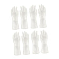 Toyvian Waterproof Household Cleaning Gloves 4-pair Set Plastic Steel Protective Kitchen Gloves L Size White Anti-slip for Dishwashing and Toilet Cleaning