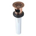 Kingston Brass KB500AC Grid Drain with Overflow, Antique Copper - color: Antique Copper