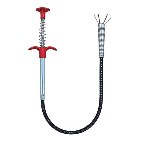Drain Snake Hair Drain Clog Remover 33 Inch Flexible Grabber Claw Pick Up Reacher Tool - Gutter Cleaning Tools for Home Sink, Bathroom Tub,Drain, Toilet, Tight Spaces - style: 33 IN