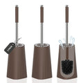 SetSail Toilet Brush, Compact Size Toilet Bowl Brush and Holder Toilet Brushes for Bathroom with Stainless Steel Handle Toilet Cleaner Brush with Durable Scrubbing Bristles, 3 Packs,Brown - color: Brown, size: 3 packs