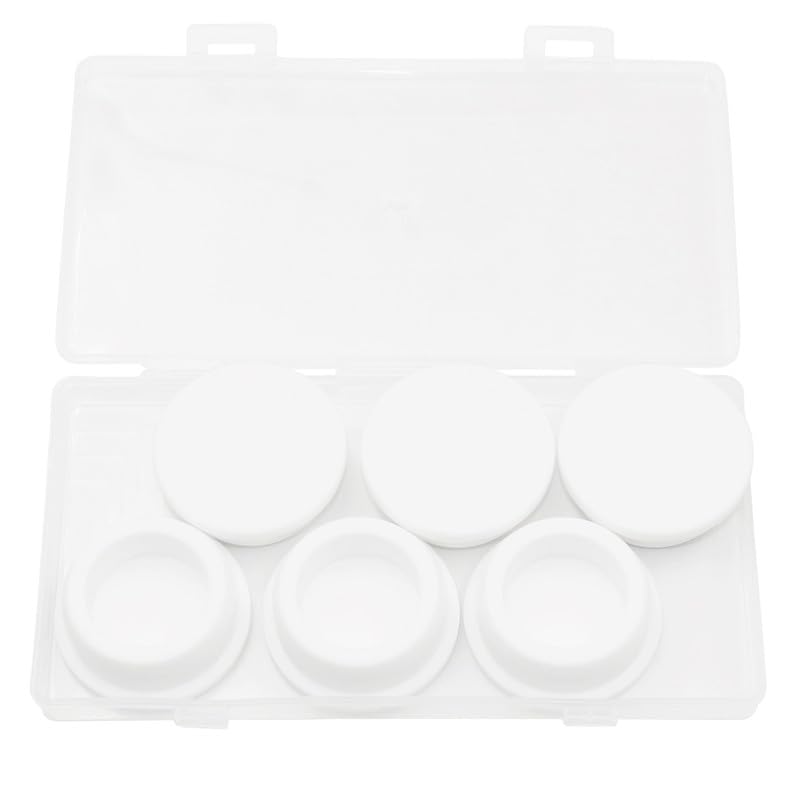 EASYEAH T-Shaped Silicone Rubber Hole Plug 31.3 mm/1-1/4 in Soft Flexible Rubber Stopper Tube End Cap Cover Waterproof Sealing Hole Plugs for Bottles Pipes, White, 6 Pcs - size: 31.3mm(1.25")
