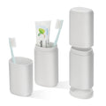 Travel Toothbrush and Toothpaste Case, 2 in 1 Gray Toothbrush Holder and Rinse Cup, Large Capacity Toothbrush Cup with Cover, Portable Toothbrush Holder for Traveling, Camping, Trip - color: Gray