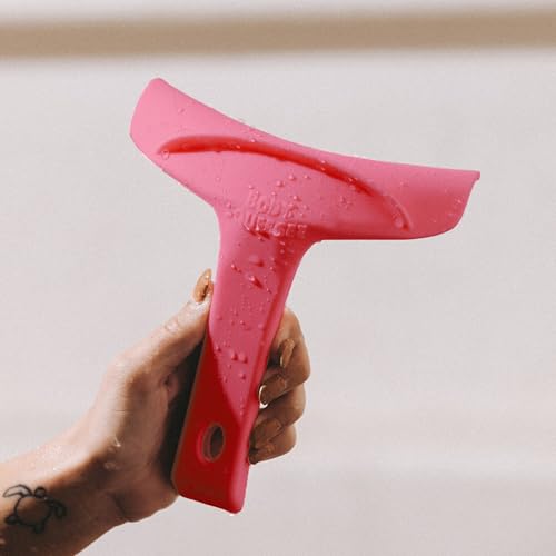 The Body Squeegee Original Silicone Squeegee for Body, Curved Water Remover for Skin, Post-Shower Drying Tool, Hygiene Tool for Reducing Muskiness in Towels, Shower Accessory and Bathroom Essential - color: Pink