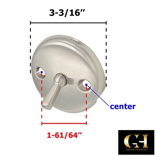 Bath Tub Waste Overflow Drain Trip Lever Face Plate for Bathtub with Matching Screws for Faceplate (Brushed Nickel) - color: Brushed Nickel