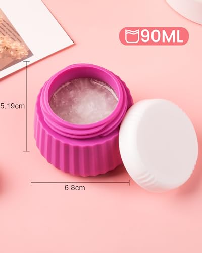 Mrsdry 4 Pack Travel Size Silicone Jars, TSA Approved, Leak Proof, Bright Colors, 90ml Each, Cylindrical, With Clear Bag - color: Bright Colors, size: 3 oz