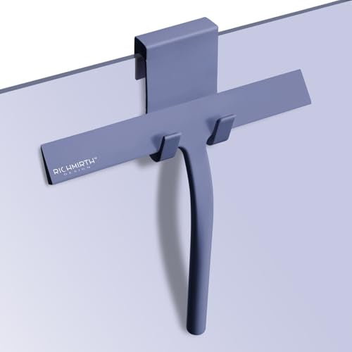 Squiggy for Shower Glass, Richmirth 9" Shower Glass Cleaner Squeegee Silicone Shower Squeegee for Bathroom Mirror Tiles Car Window - Blue - color: Blue, size: 9 Inches