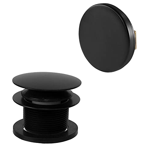 Westbrass A398RK-62 1-1/2" NPSM Coarse Thread Mushroom Tip-Toe Bathtub Drain Stopper with Illusionary Overflow Faceplate, Matte Black - color: Matte Black