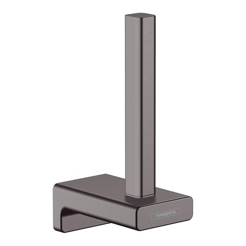 hansgrohe AddStoris Spare Roll Holder in Brushed Black Chrome 6-inch Accessories in Brushed Black Chrome, 41756340 - color: Brushed Black Chrome