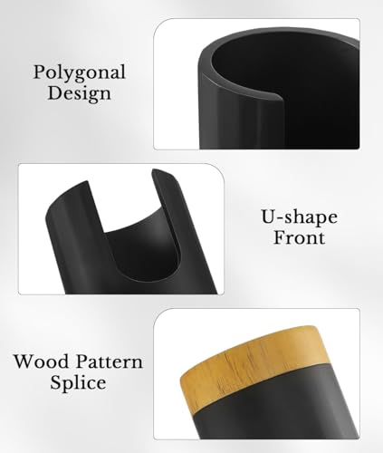 Luxspire Bathroom Cup Dispenser, 3oz Dixie Cup Dispenser, Guest Bathroom Essentials, Resin Cup Dispenser, Disposable Paper Cup Holder, Cotton Pad Holder, Bathroom Accessories - Matte Black - color: Black, size: 3oz