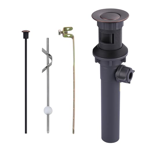 Bathroom Sink Drain with Lift Rod, Oil Rubbed Bronze Sink Drain with Overflow, ARCORA Drain Stopper for Vessel Sink - color: Oil Rubbed Bronze-1 Pack, style: Lift Rod With Overflow