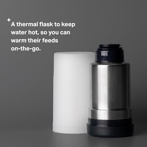 Tommee Tippee Portable Travel Baby Bottle and Food Warmer, Thermal Insulation, Stainless-Steel Flask with Leak-Proof Lid - size: 1 Count (Pack of 1), style: Portable
