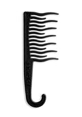 XO Curls Shower detangling hair comb, Wide tooth comb, Comb with hook for easy hanging in shower, Gentle on Scalp, Hair comb for with curly & wavy hair - color: Black