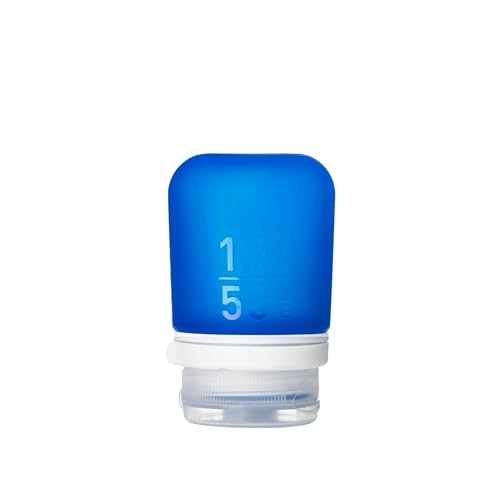 humangear GoToob+ (Small) | Refillable Silicone Travel Bottle | Locking Lid | Food-Safe Material | Dark Blue, Small (1.7 fl.oz; 53ml) - color: Dark Blue, size: 1.7 Ounces