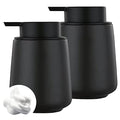 12Oz Hand Soap Dispenser Set - 2 Pack Ceramic Foam Soap Dispenser Set with Easy-to-Press Black Pump, Refillable Mordern Foaming Dish Soap Dispensers for Bathroom & Kitchen (Black, Foam Pump) - color: Black Foming Dispenser