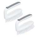 CELOX Carpet Cleaning Brush, Heavy Duty Scrub Brush with Handle, 2 Pack, White - color: White Gray