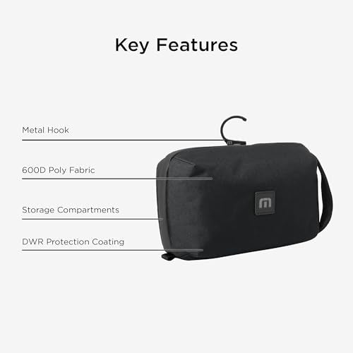 TravisMathew Approach Water-Resistant Travel Toiletry Bag with Hook, Black - color: Black