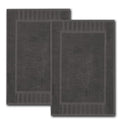White Classic Luxury Bath Mat Floor Towel Set - Absorbent Cotton Hotel Spa Shower/Bathtub Mats [Not a Bathroom Rug] 22"x34" | 2 Pack | Charcoal - color: Charcoal