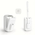 for Small Apartment Bathrooms – Disposable Toilet Brush Set with 32 Replaceable Heads, Wall-Mounted Holder, White Bathroom Cleaning Brush for Easy Daily Toilet Cleaning - color: White – 32 Refills Flip-open Toilet Brush