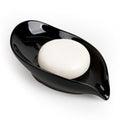 Soap Dish, Self Draining Soap Holder, Leaf Shape Ceramic Bar Soap Holder Drain Soap Dishes for Bathroom Sink Kitchen, Easy to Clean, Keeps Soap Dry, Black, ANTIS'S HOME - color: Black-1pcs-enhanced Draining