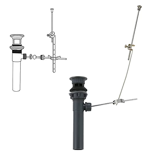 Bathroom Sink Drain with Lift Rod, Brushed Nickel Sink Drain with Overflow, ARCORA Drain Stopper for Vessel Sink - color: Brushed Nickel-1 Pack, style: Lift Rod With Overflow